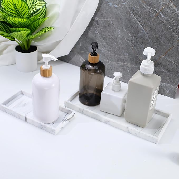 2 Bandejas de Baño de Silicona, Organizador para Toilette, Sink, Mesa miniatura 7