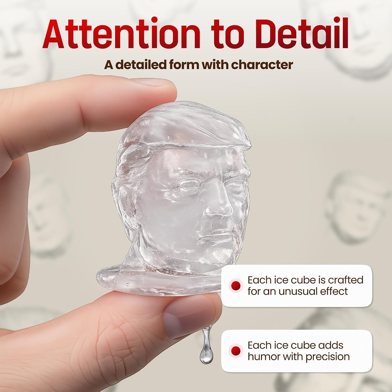 Funny Face Ice Cube Tray – 3-Cavity Food-Grade Silicone Mold with Lids, BPA-Free, Easy Release, Dishwasher-Safe — 3D Head-Shaped Ice for Iced Coffee, Juices & Mocktails