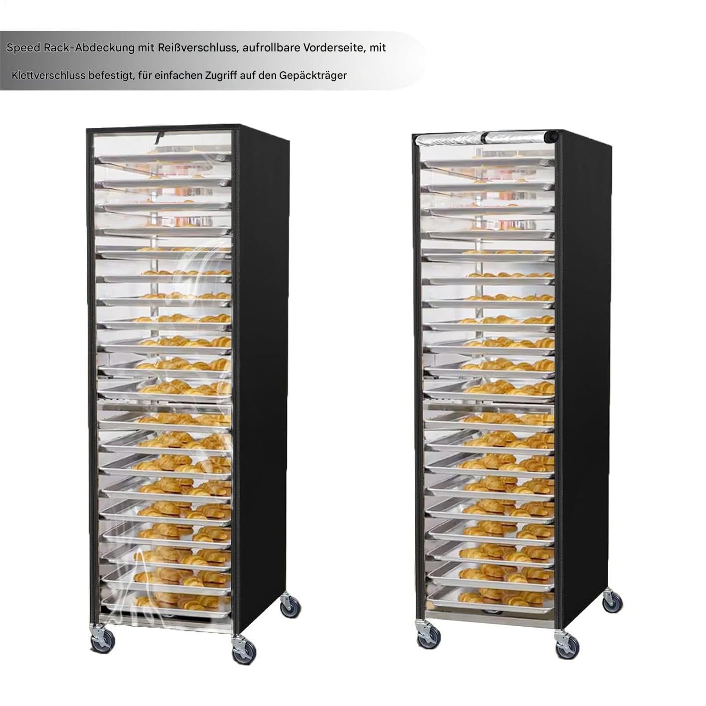 Copertura per scaffale da panetteria, in tessuto Oxford e PVC, 58 x 71 x 163 cm, copertura per scaffale per panini, in lamiera con cerniera, ad alta densità, per panetteria, cucina e conservazione
