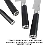 Babish 5-Piece Ensemble de blocs de couteaux de cuisine forgés magnétique – 1.4116 Couvert en acier allemand avec support de couteau magnétique – Couteau de chef professionnel