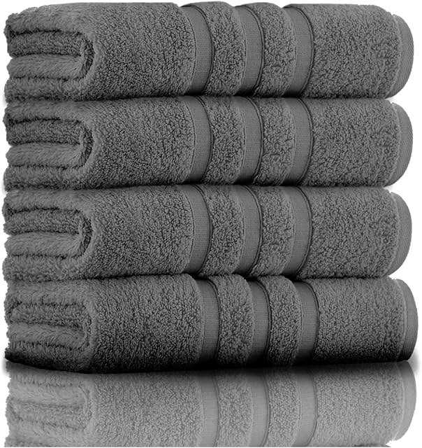 GC GAVENO CAVAILIA 550 GSM Hand Towels - Pack of 2 - Egyptian Cotton Towel - Highly Absorbent & Quick Dry Bathroom Towels Sets - Washable Spa Saloon Gym Towel, Charcoal