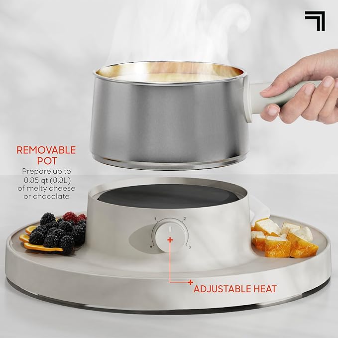 Set de Fondue Sharper Image Eléctrico, Acero Inoxidable, 1 Cuarto miniatura 5