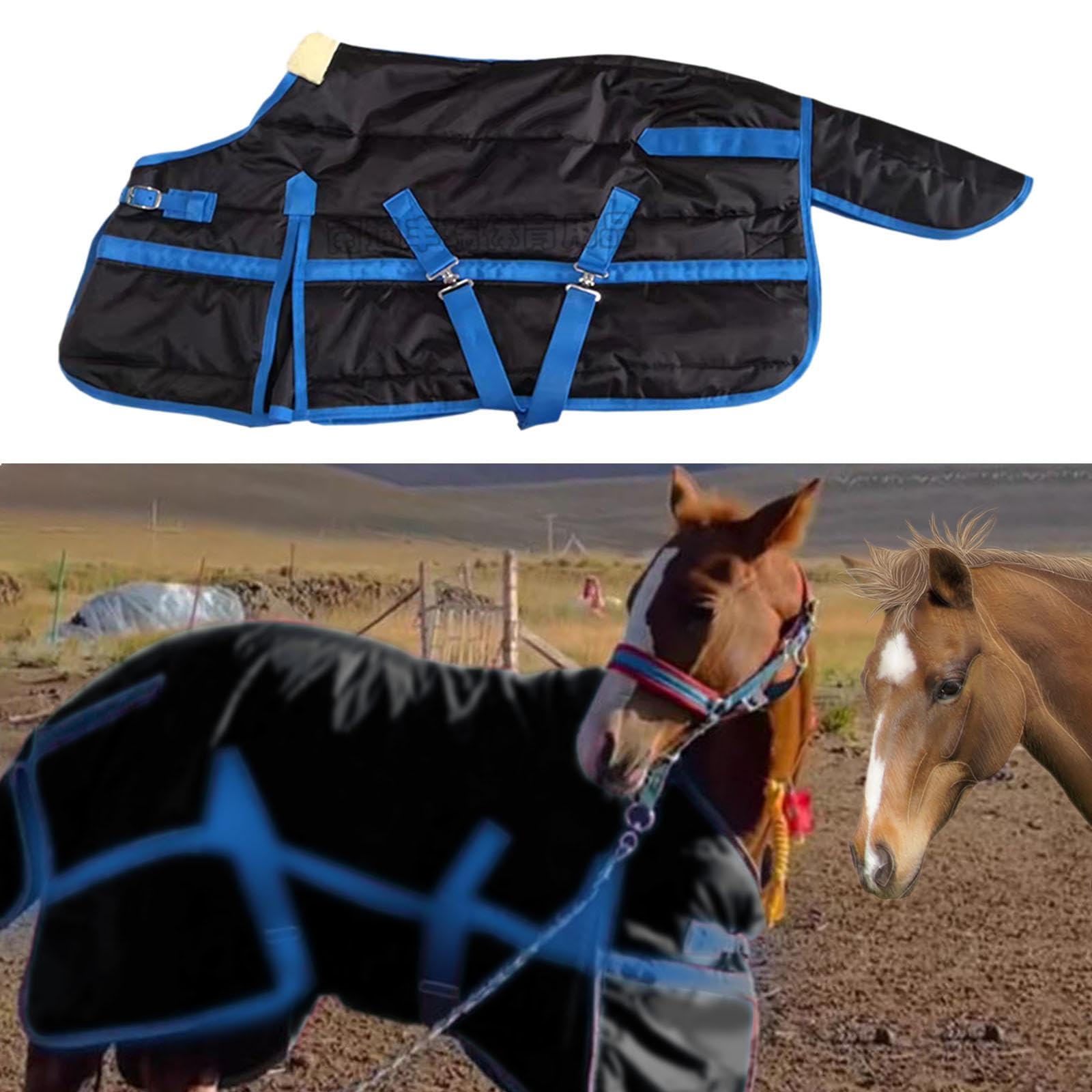 Manta para Caballo Resistente Al Agua Y Al Viento con Fabricación en Tela Oxford Y Forro de Poliéster Pensada para Brindar Abrigo Durante El Invierno