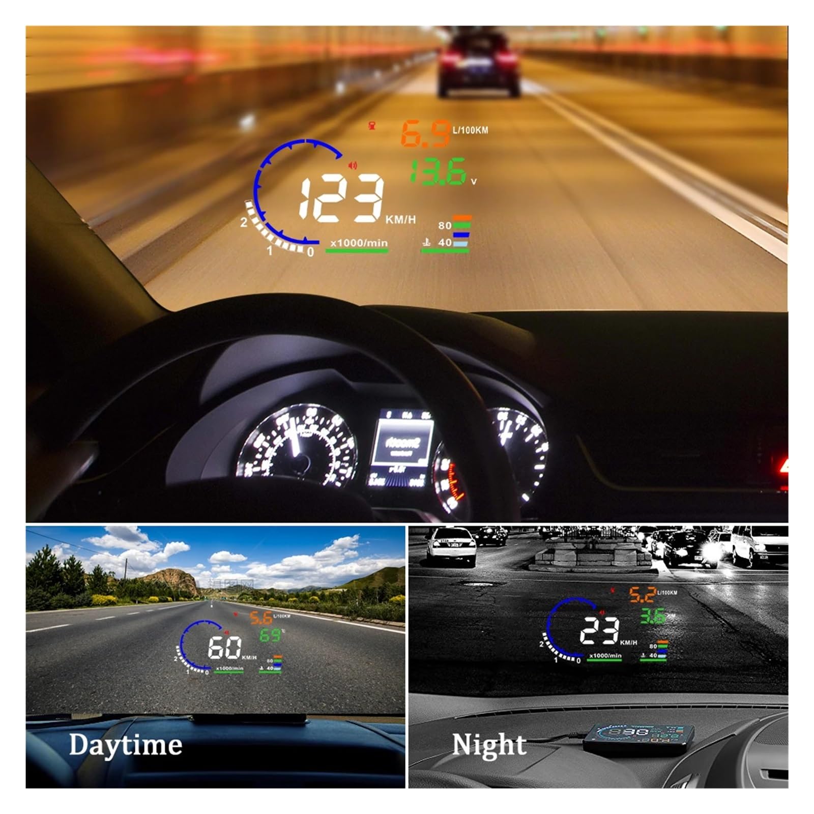 Proyector De Velocidad Del Parabrisas De La Pantalla Frontal Del Coche OBD2 HUD