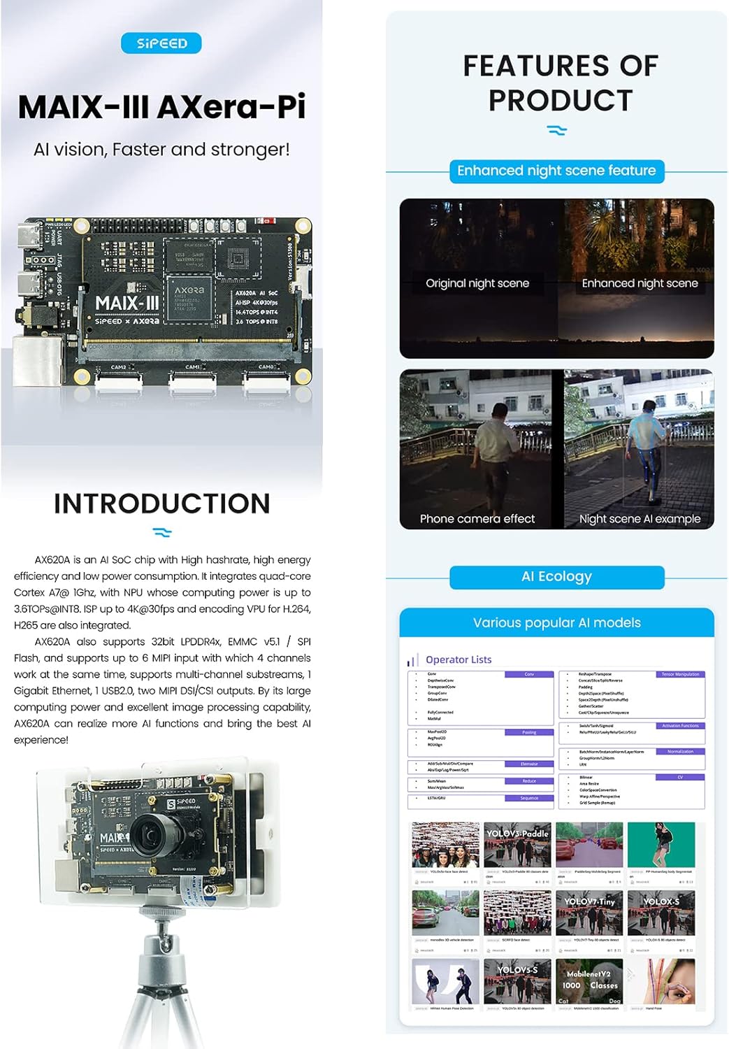 Low-Mild Imaginative and prescient Single Board Laptop Sipeed M3AXPI, Jetson Nano Low-Mild Imaginative and prescient Various,for Robotics/Evening Imaginative and prescient Enhancement(Full-Featured Model)