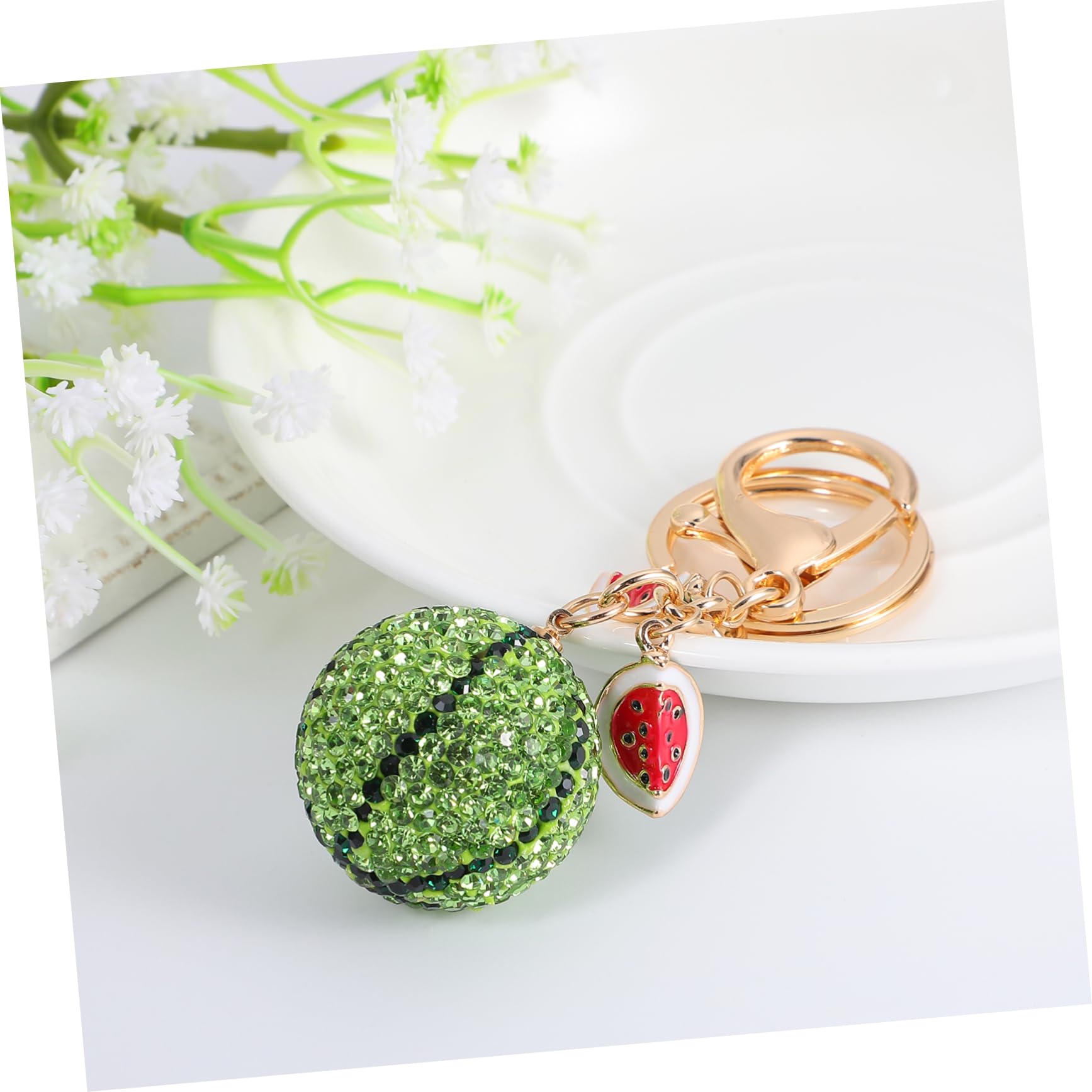 minkissy portachiavi anguria decorativo per moderno Carino decorazione ciondolo chiave auto simpatici ciondoli chiave Accessori portachiavi pendenti di anguria Metallo