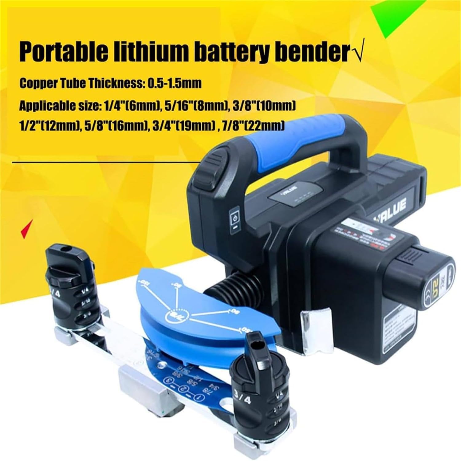 Kit de herramientas para doblar tubos eléctricos, doblador de tubos eléctricos para tubos de cobre suave, curva de 90° con troqueles de 1/4 a 7/8, ideal para tuberías de cobre y fontanería