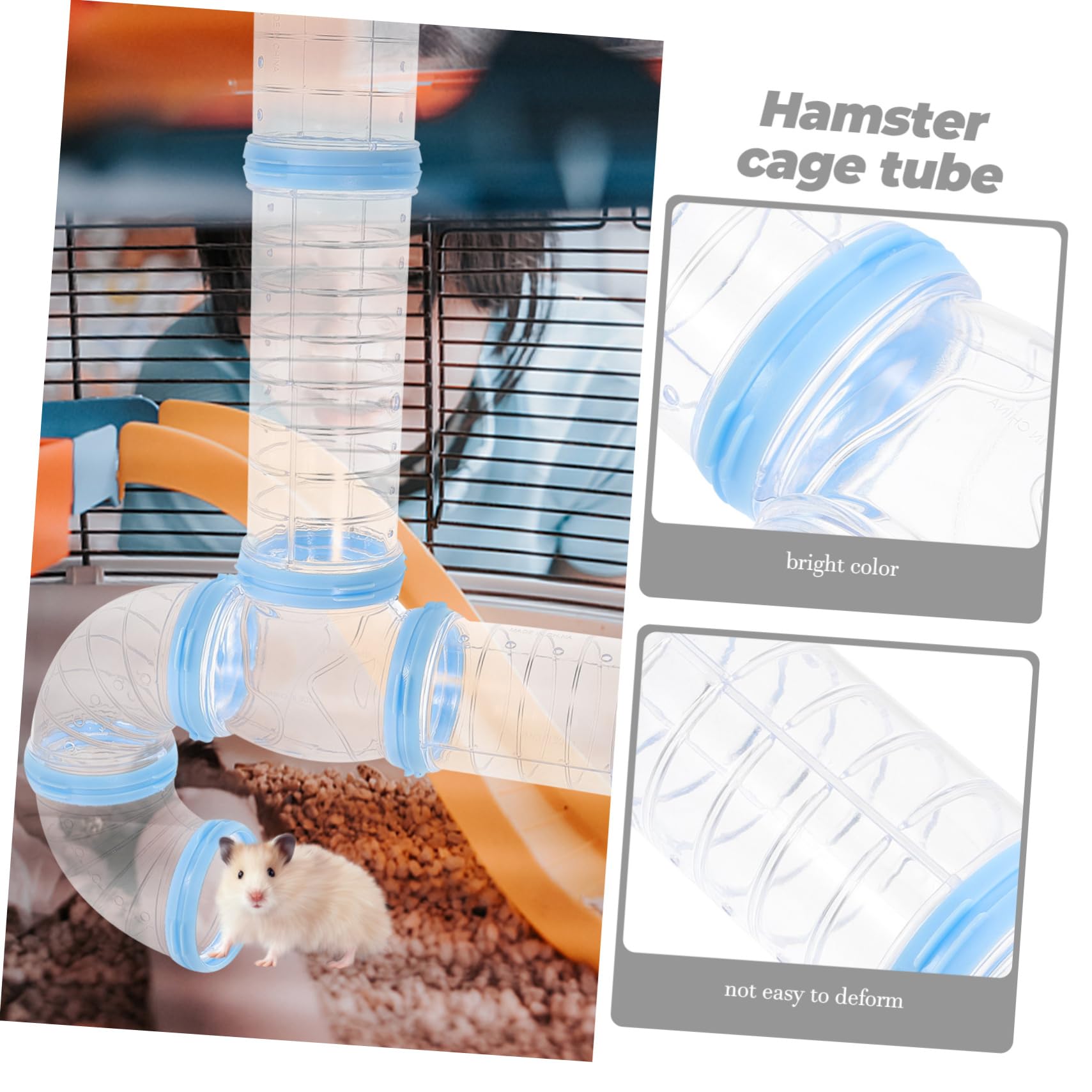 Mikikit 2sätze Hamster Röhrensystem DIY Tunnel Spielset Sicher Belastbar Einfache Montage Vielseitig Kombinierbar Für Hamsterkäfig Zubehör Und Blau Robust Und Praktisch