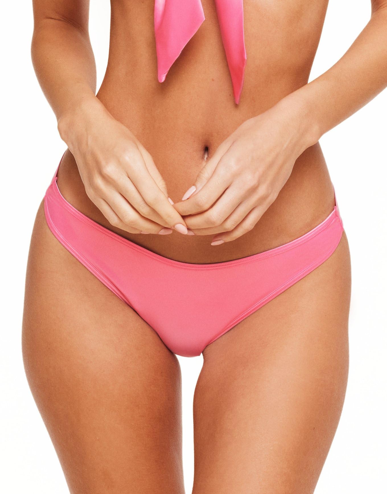 Adore Me Gynger Unlined Quarter Cup Bow Bra & Bikini Panty - Underwire Satin Balconette Bra for Women & Satin Panties with Bow Tie, Medium Pink, XL