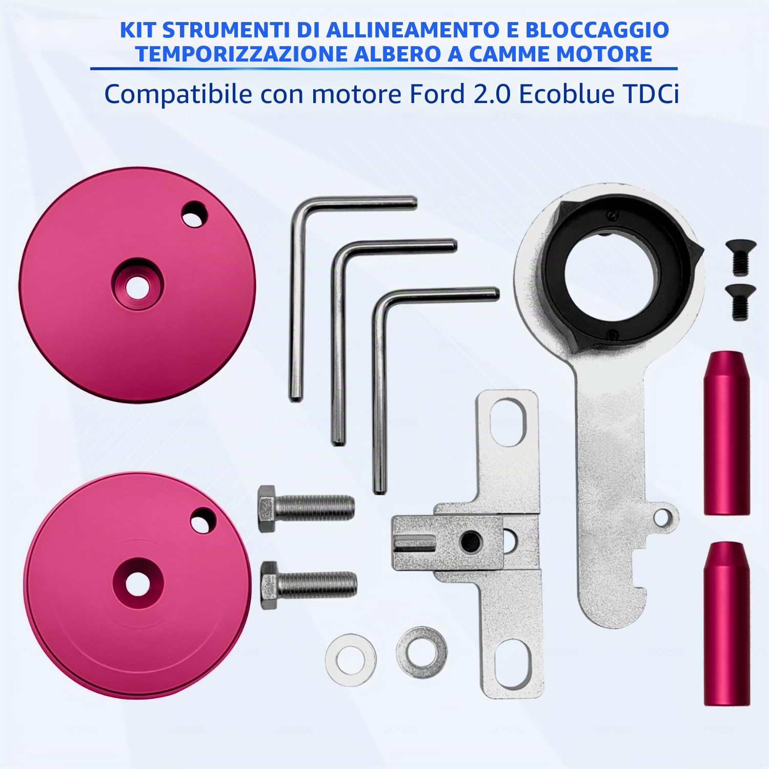 ZKTOOL Kit di strumenti per il bloccaggio dell'allineamento dell'albero a camme del motore, compatibile con motore Ford 2.0 Ecoblue TDCi, strumenti per la fasatura del motore diesel, OEM 303-1643, 303