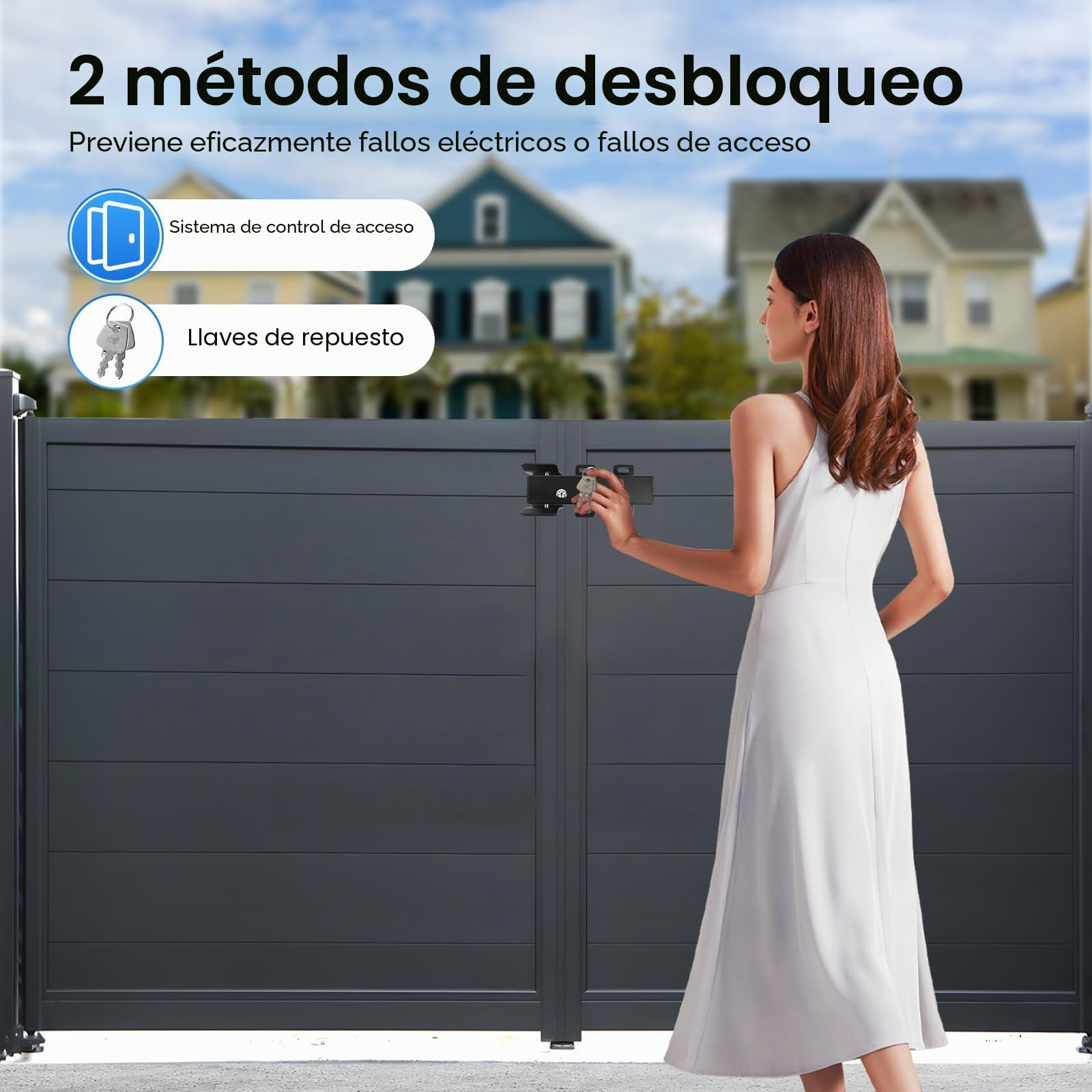 Cerradura Electrica Cerradura Invisible Automática Control De Acceso Heavy Duty Latch Swing Gate Opener, Para Puertas Giratorias De Dos Alas o Alas Control De Acceso, DC 24 V