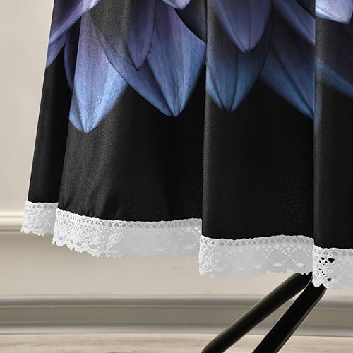 Miniatura 4 de Mantel redondo de flores moradas para comedor circular, mantel decorativo de poliéster de 60 pulgadas