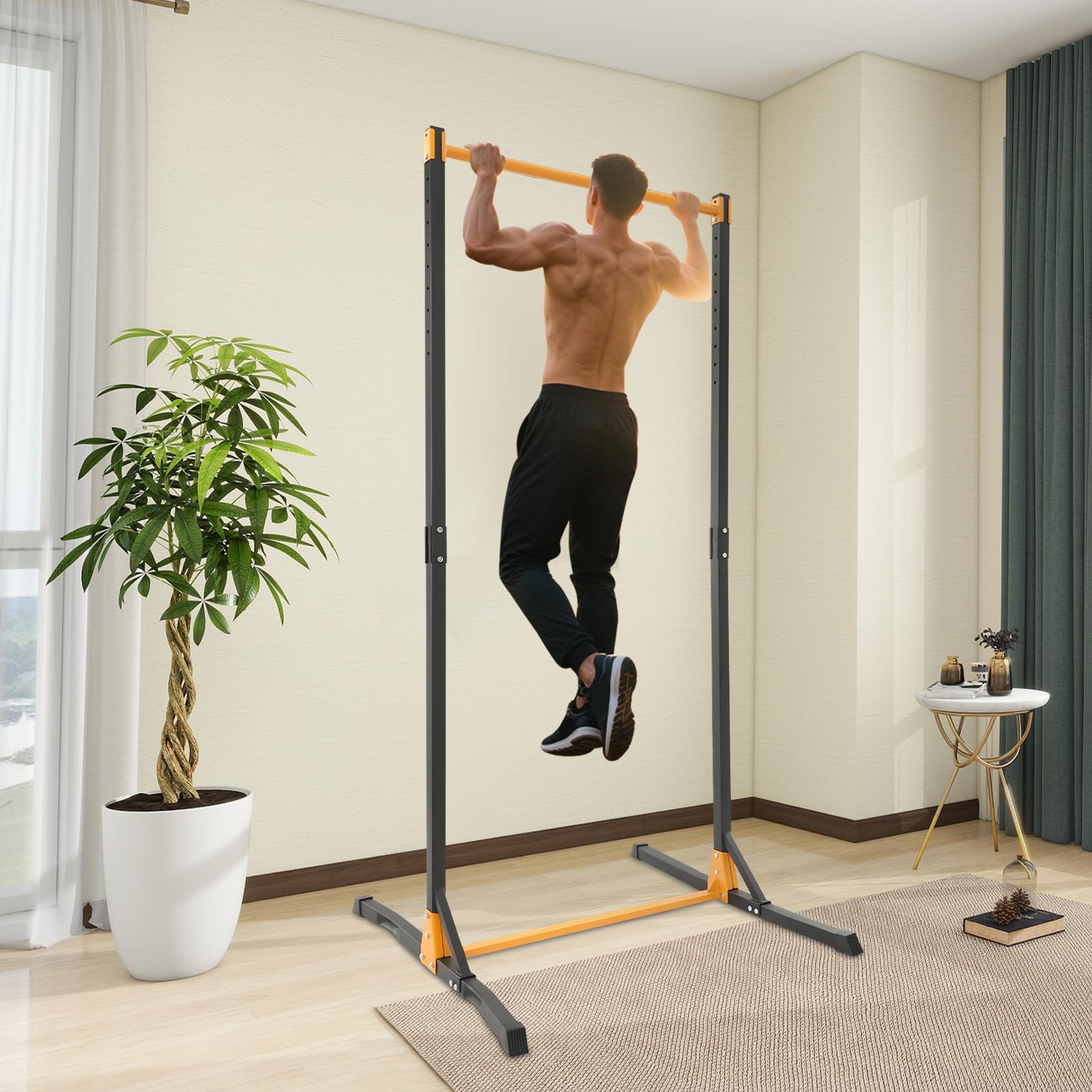 Barra per trazioni Power Tower Pull Up Bar regolabile multifunzione Home Gym Attrezzo per l'allenamento con anelli Pull-Up Station, strisce sospese, cinghie antiscivolo max 400 kg