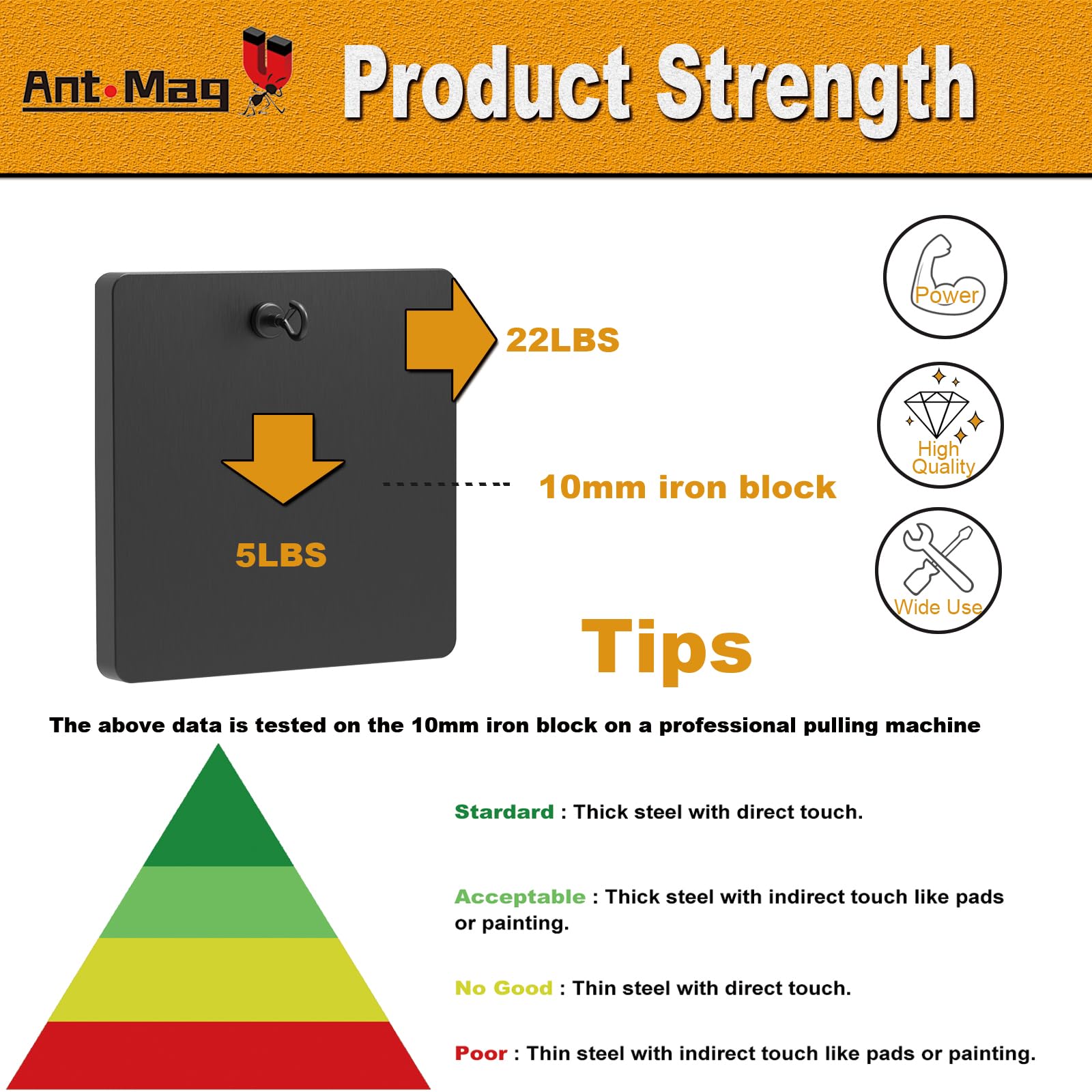 Ant Mag Magnetic Hooks Heavy Duty 22LBS Strong Magnet Snap Hooks 8 Pack — Amazon image 3