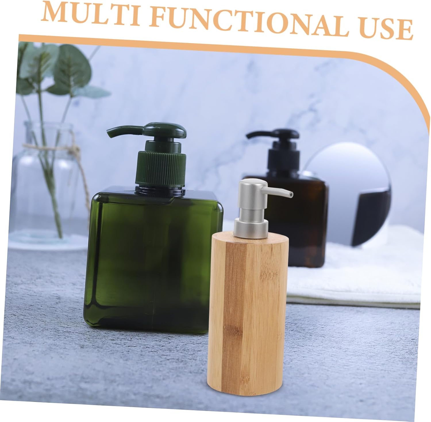Beavorty Liquid Soap Dispenser Pump Stylish Bathroom and Kitchen Lotion Bottle for Shampoo Hand Soap and Lotion Refillable and Portable Design