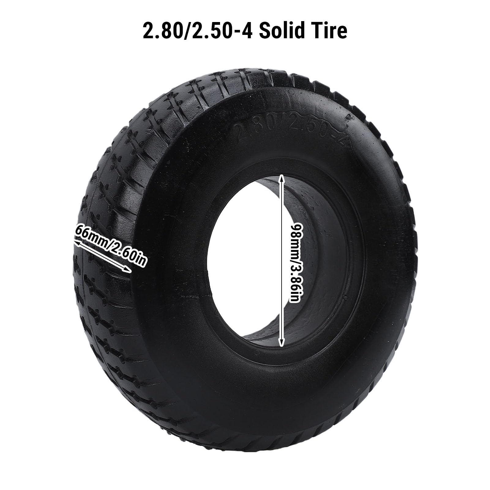 Asixxsix 2.80/2.50-4 Pneus Pleins pour Trottinettes électriques 8,5"