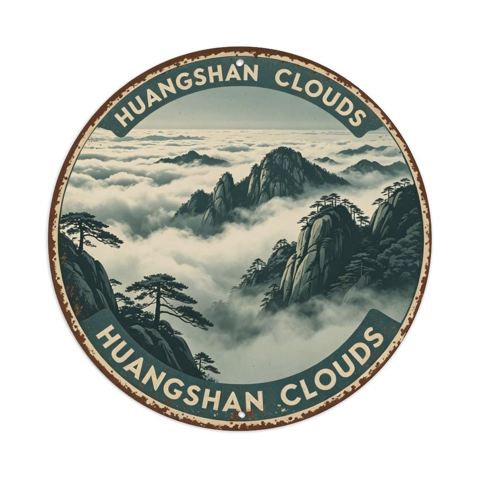 Huangshan Cloud Sea Metal Tin Sign Plaque