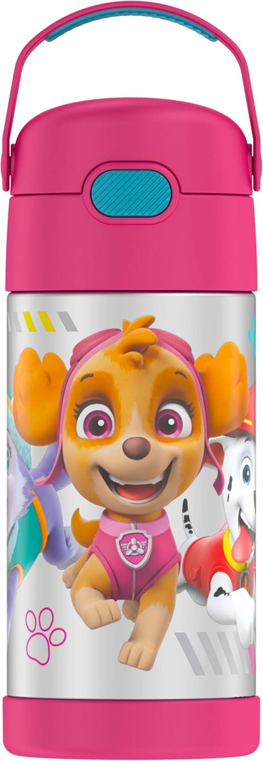 THERMOS FUNTAINER 12 Ounce Stainless Steel Kids Bottle, Paw Patrol