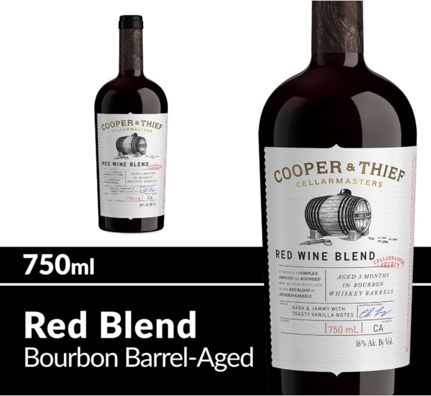 Cooper and Thief Bourbon Barrel Aged Red Blend Red Wine, 750 mL Bottle