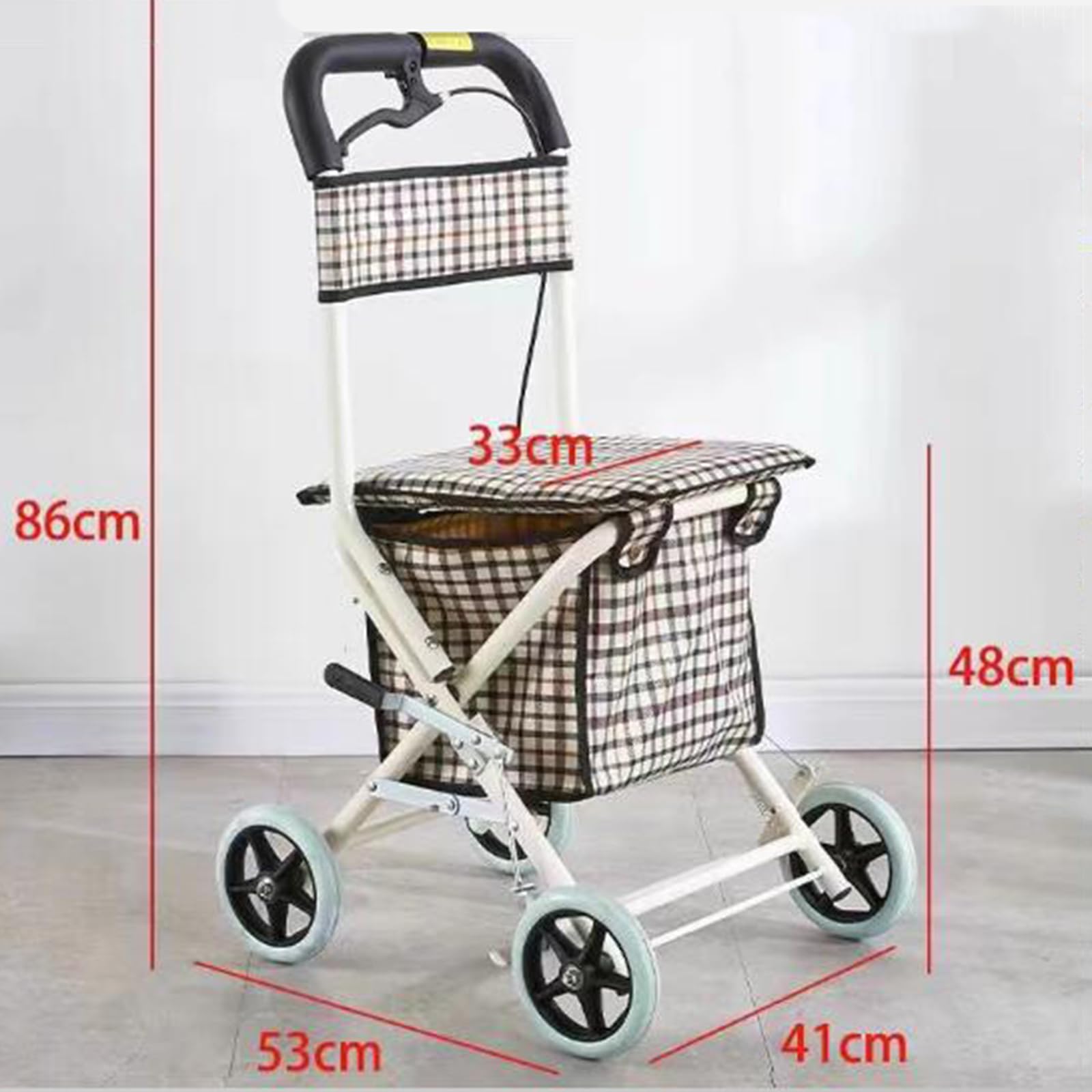 Andador plegable con ruedas para ancianos con asiento - Andador 2 en 1 para silla de ruedas y silla de transporte, ayuda a la movilidad