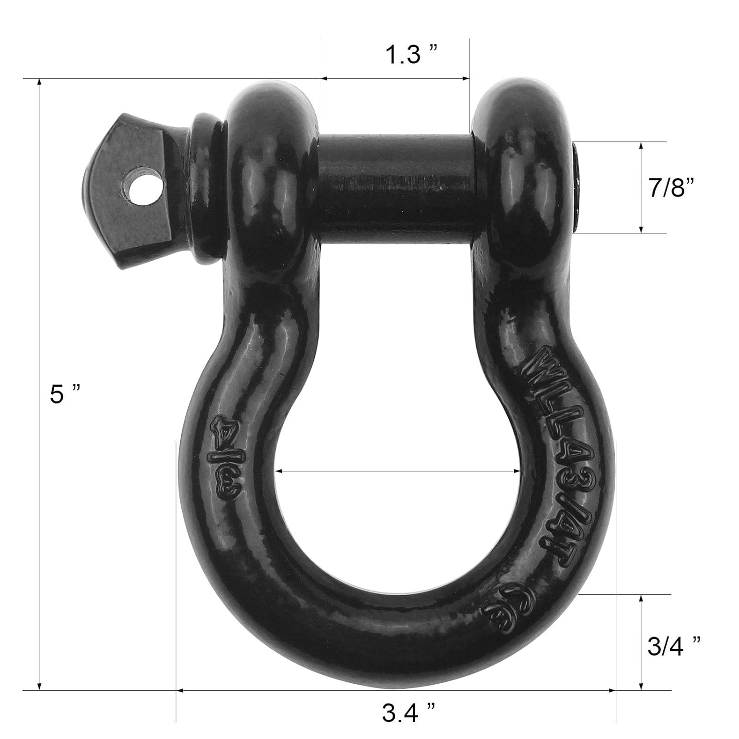 Robbor Shackles 3/4"(2 Pack) D-Ring Shackle Rugged 28.5 Ton (57,000 Lbs) Maximum Break Strength Heavy Duty Tow Shackles Perfect Shackle work with Tow Strap, Winch, Off-Road Jeep Truck Vehicle Recovery: Industrial & Scientific
