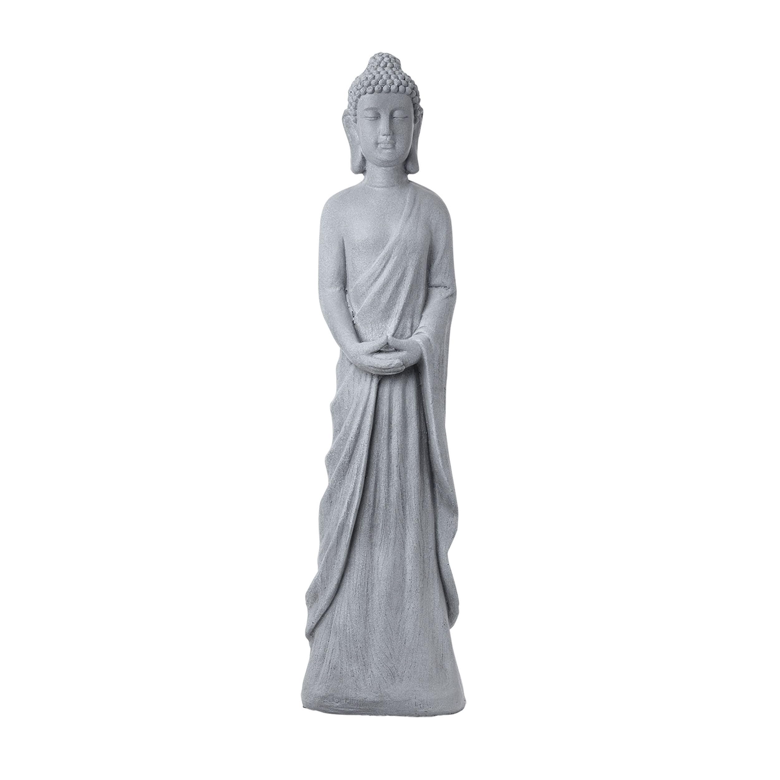 Alpine Corporation Outdoor Statue, Cement, Fiberglass, 32" H-Buddha