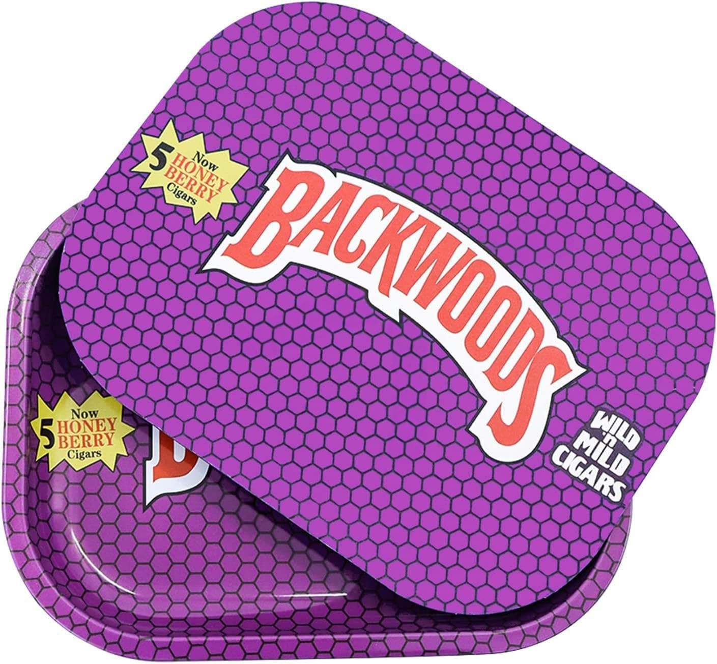 Rolling Tray with Magnetic Lid - Small Metal Rolling Tray with Spill Proof Cover - Serving Tray - Perfect Storage for Home or On-The-Go - 7'' x 5.5''，Purple