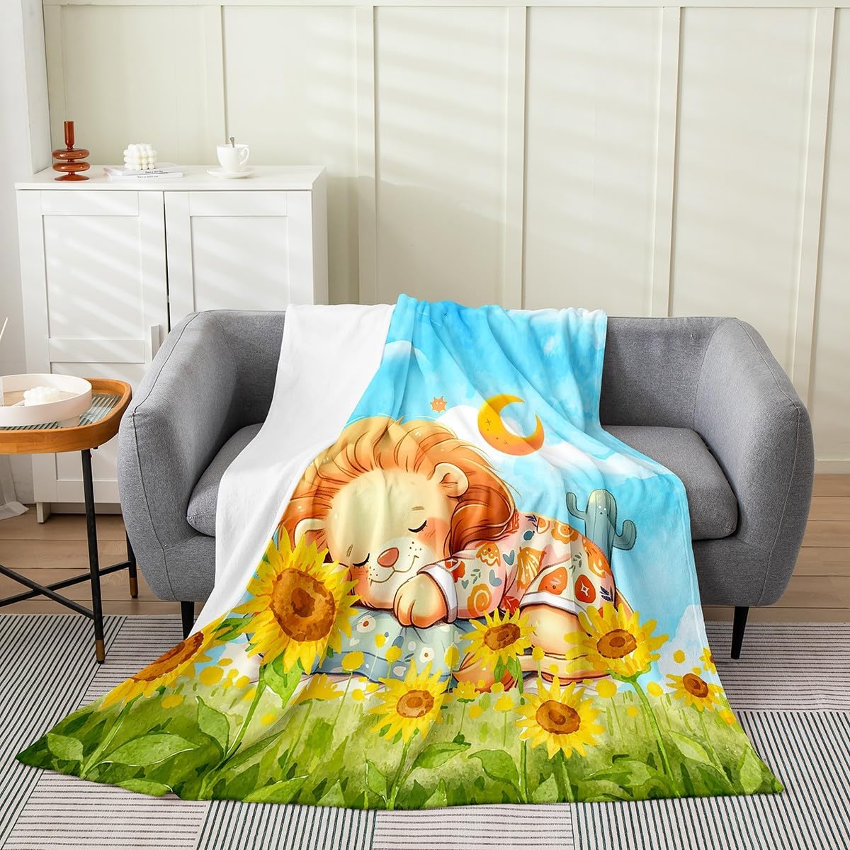 Ballet Animals Lightning Fleece Blanket,Cartoon Fox Bed Blanket for Adults Teens,Dreamy Castle Garden Flower Room Decor,Super Soft Flannel Blanket,40"x50"