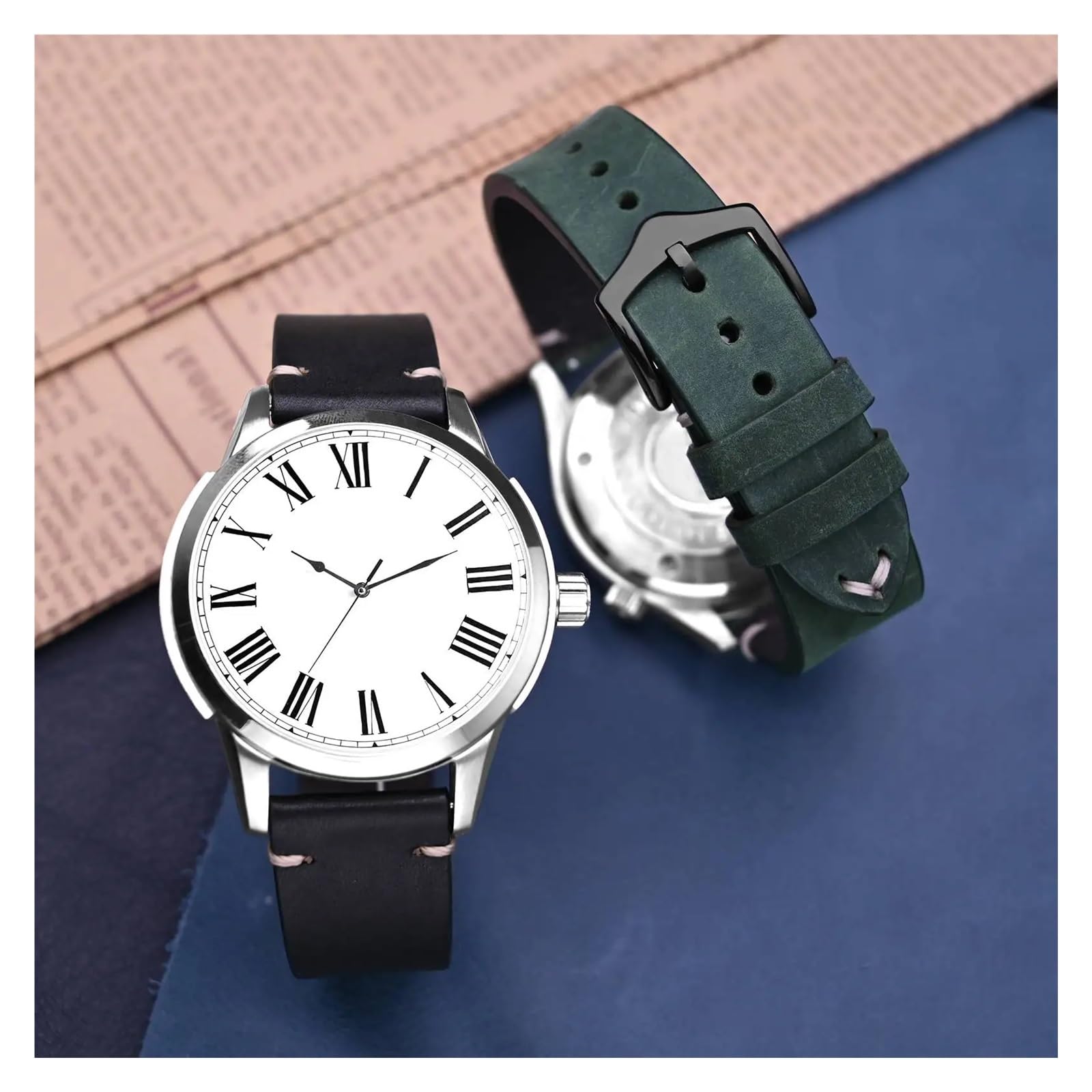 Crazy Horse Leder Echtes Rindsleder Uhrenarmband 20mm 21mm 22mm 23mm 24mm Armband für Herren Armband