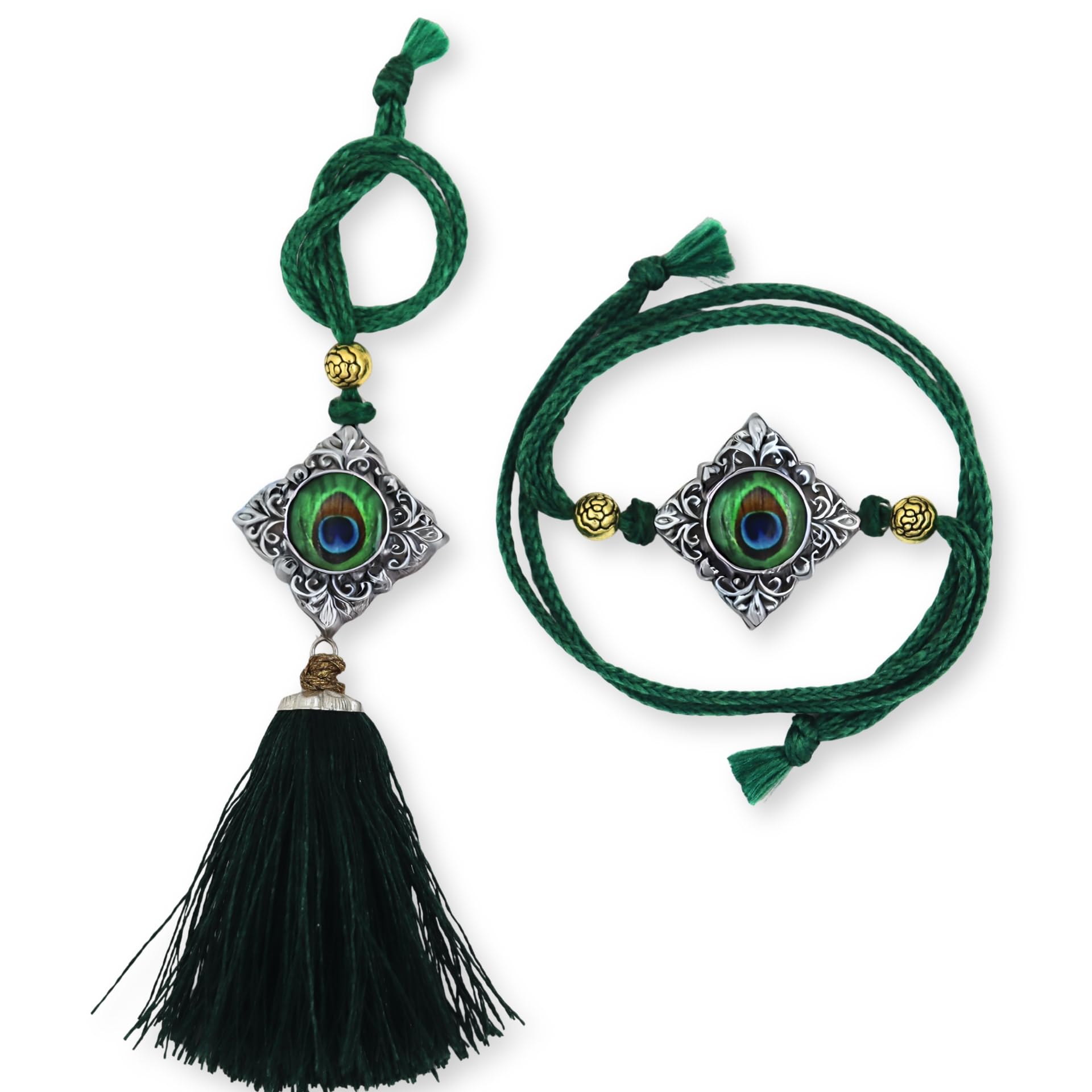 sivtra Silver Rakhi for Brother and Bhabhi – 925 Pure Sterling Silver Bhaiya Bhabhi Combo Gift Set | Lumba Rakhi with Greeting Card & Certificate (Pack of 2)-picture-32