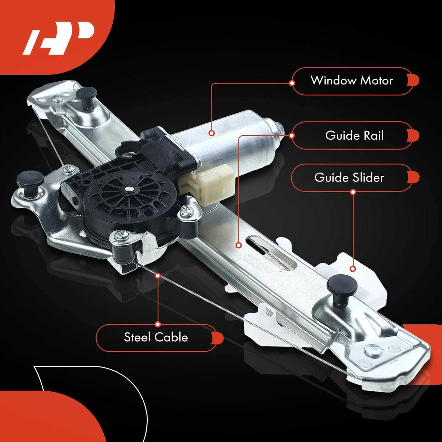A-Premium Power Window Regulator with Motor Rear Passenger Side Compatible with Lincoln LS 2000-2006 Sedan