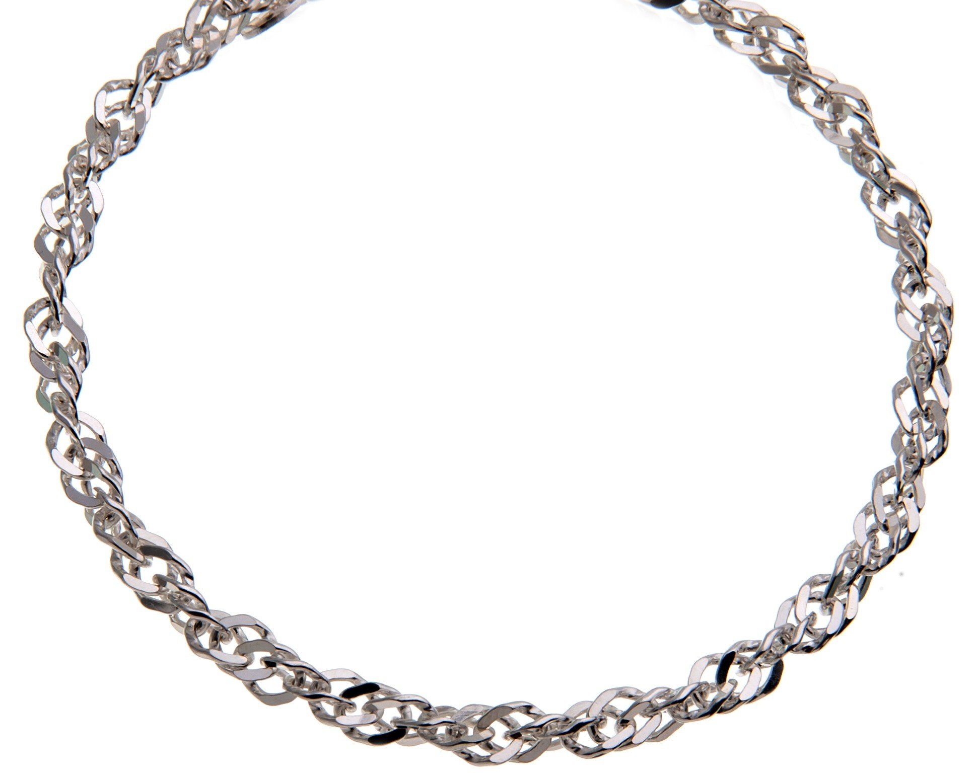 Bracciale A Catena Singapore In Argento Sterling: Maglia - Foto 12