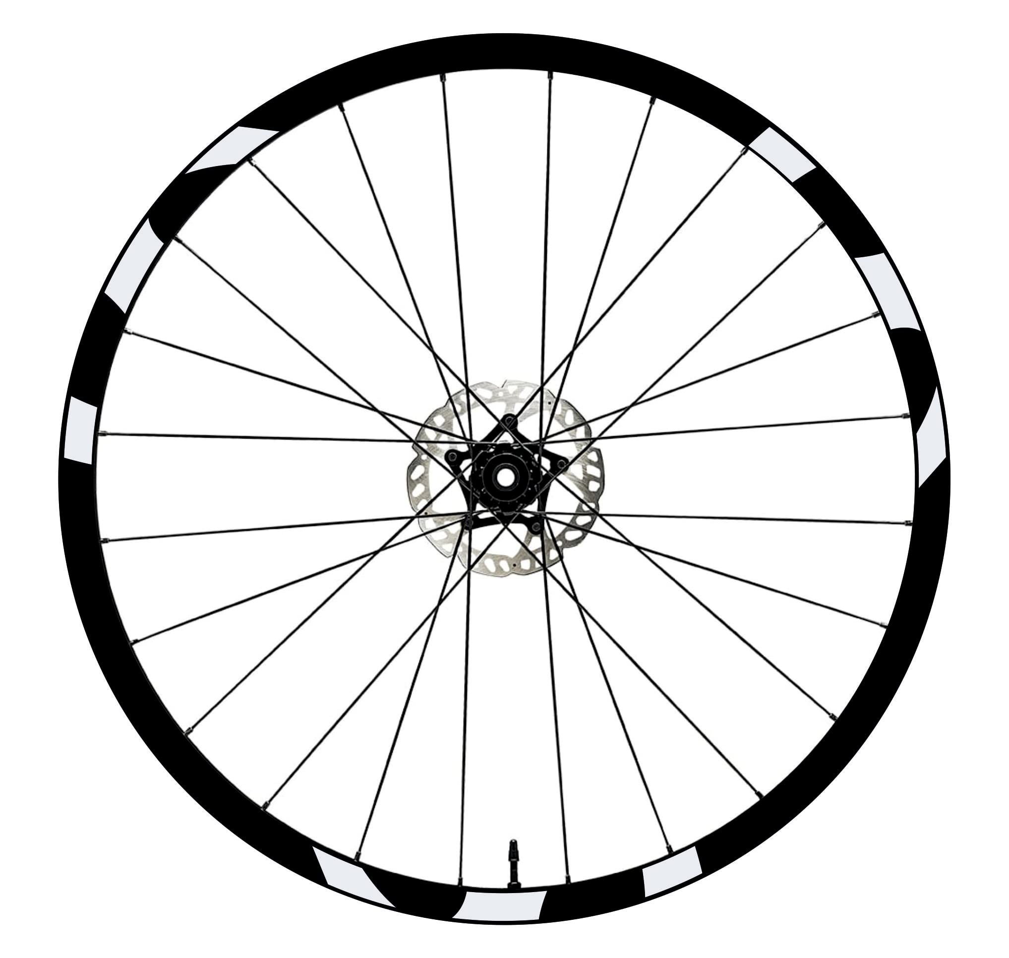 DualColorStampe Autocollants Pour Jantes De Vélo 26-27,5-28-29″ – Vinyle Brillant, Résistants UV, Pré-incurvés, Blanc Mat