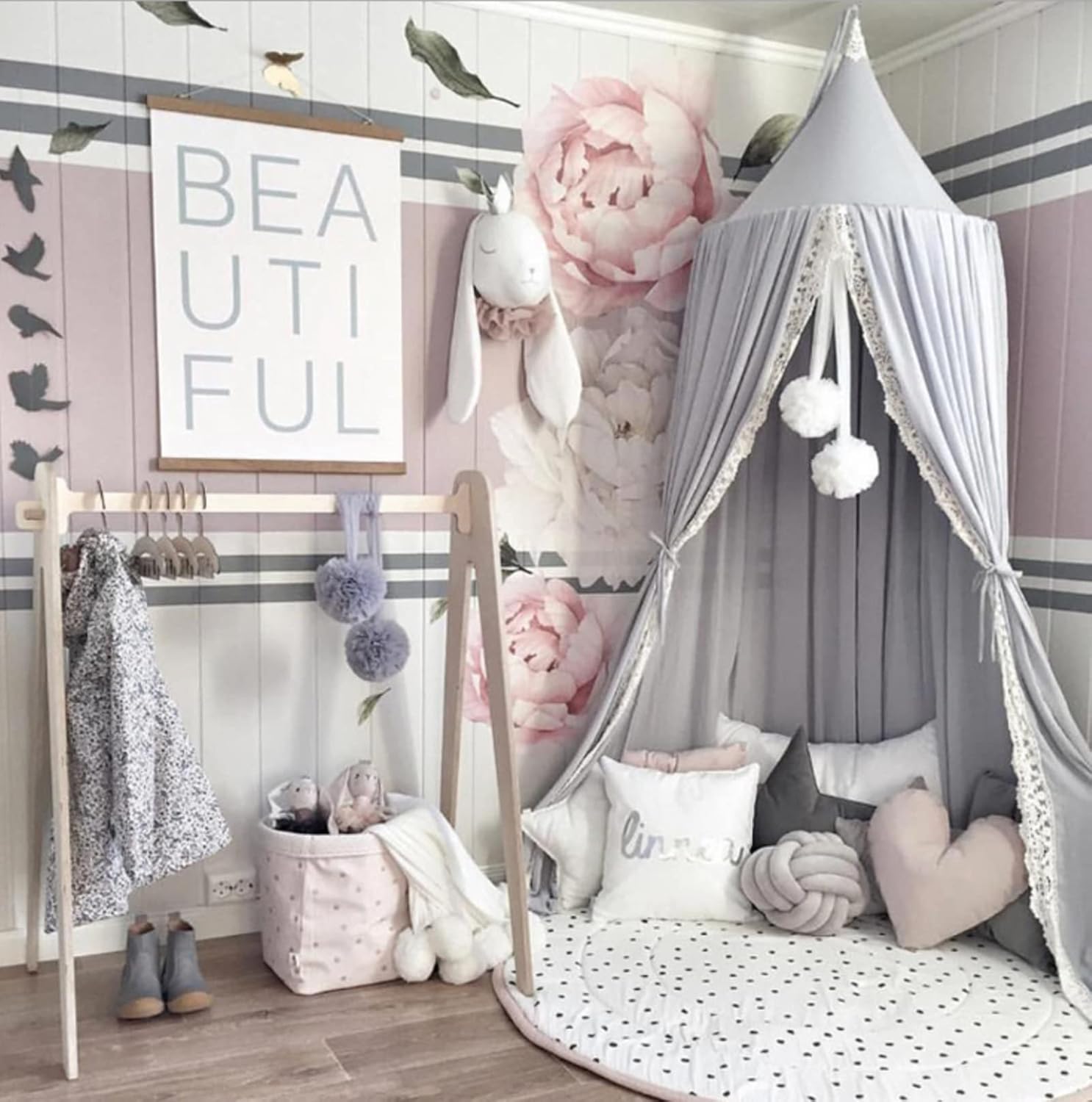 NA Toddler Baby Canopy Bedspread Mosquito Net Round Curtain Bed Dome Tent Fly Insect Protection Crib Netting for Baby : Everything Else