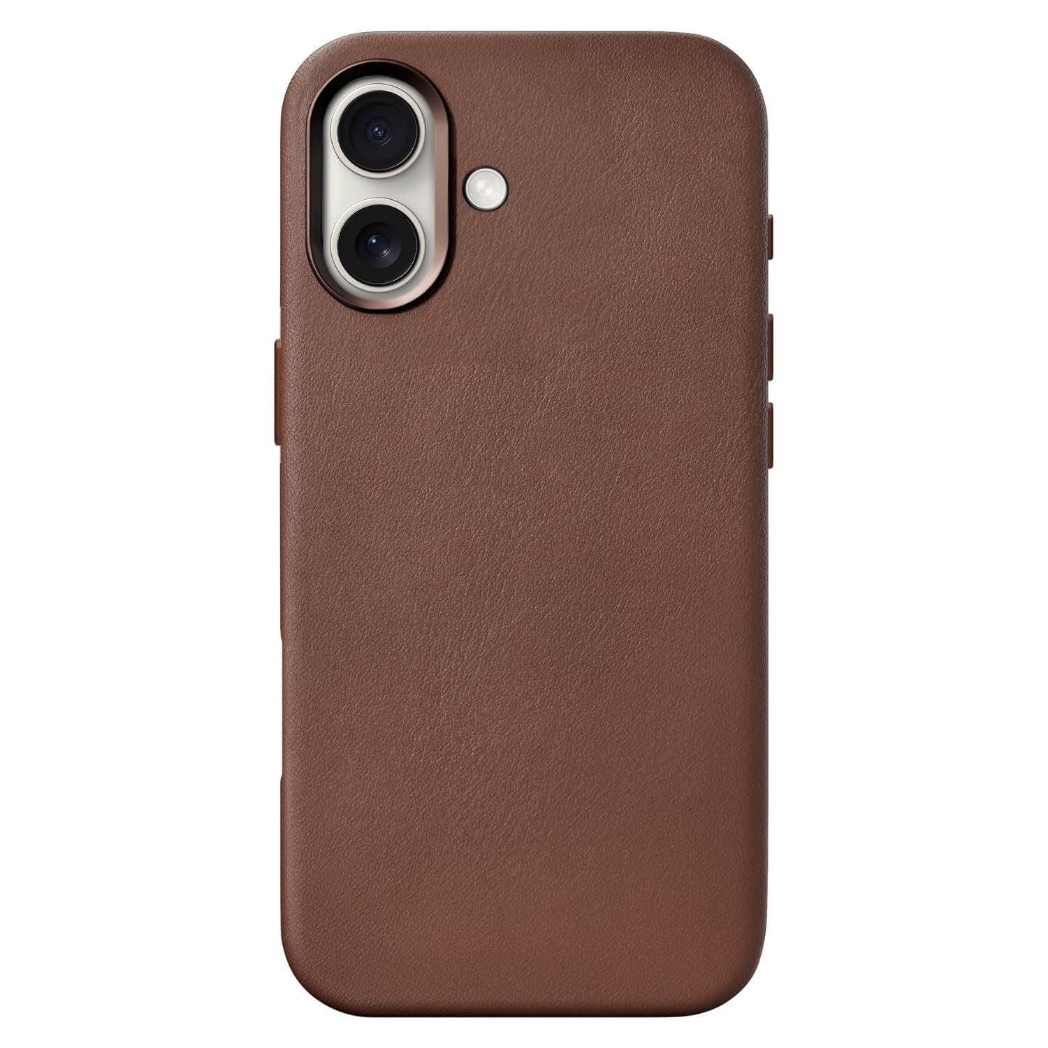 Woodcessories - Leder Case Kompatibel mit iPhone 17 Hülle aus Veganem Aloe Vera Leder Braun, MagSafe Kompatibel, 360° Schutz, Dünnes Design