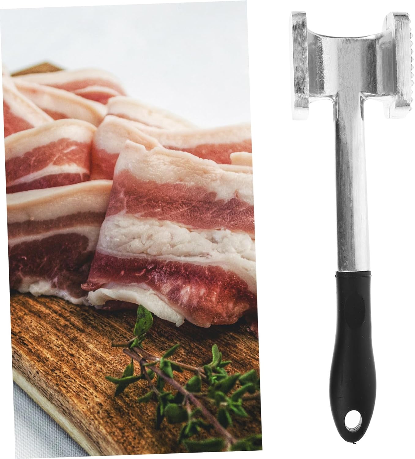 1Pc Double Sided Kitchen Meat Tenderizer Hammer Steak Mallet for Beef Ergonomic Non Slip Handle Versatile Cooking Tool for Tenderizing
