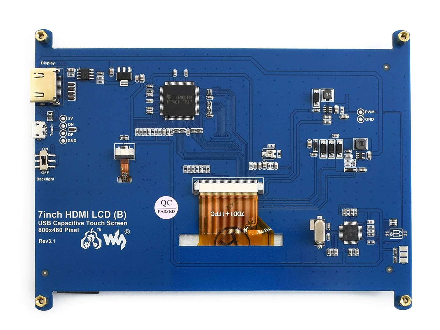 Amazon.co.jp: Waveshare 7インチ容量性タッチスクリーンLCD（B）800