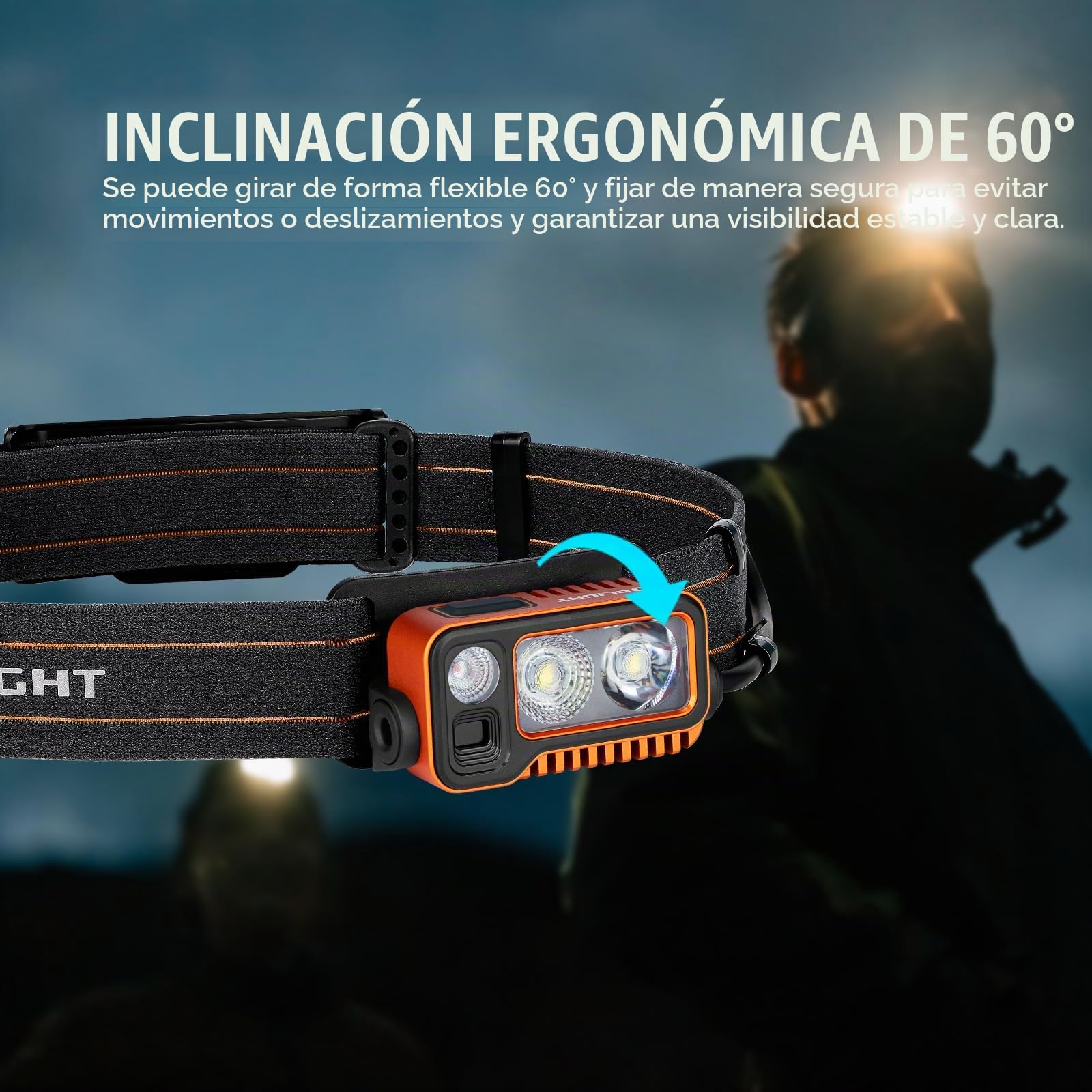OLIGHT Array 2 Pro Linterna Frontal Faro LED con Sensor Gestual 1500 Lúmenes 150m con Batería Carga USB 27,5 Horas de Autonomía Luz Roja y Modo SOS Ángulo del Haz Ajustable 60° IPX4 para Camping Pesca