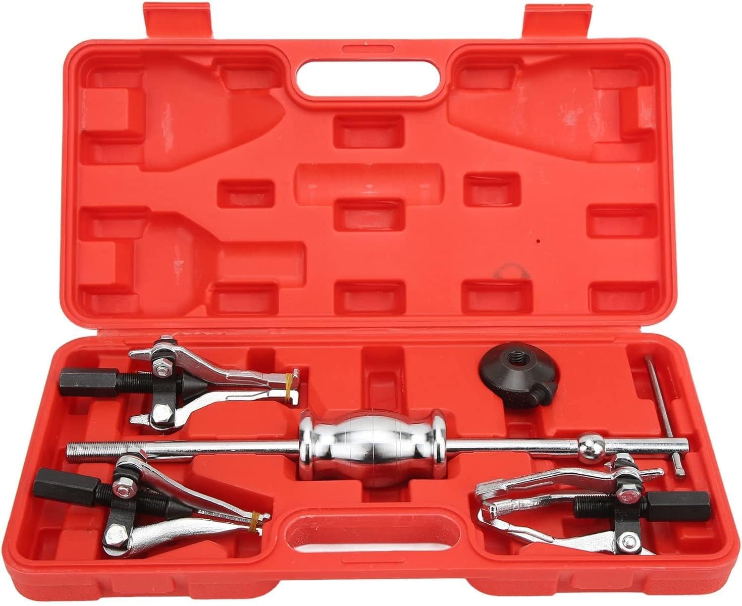 Slide Hammer Puller Set, 5pcs 3 Jaw Blind Hole Collet Bearing Race and Seal Puller