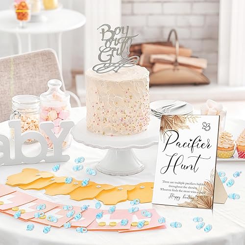 Miniatura 4 de 51 juegos geniales para baby shower, incluyen letrero de caza de chupete de bebé, juegos de regalo de madera para bebés, regalos de fiesta de