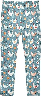 Cute Pink Dog Paw Prints Girls Leggings Kids Yoga Pants Athletic Tights Pants 4-10 Years