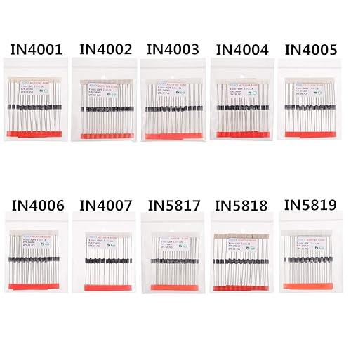 Miniatura 4 de BOJACK 10 valores 300 piezas de diodos rectificadores 1N4001 1N4002 1N4003 1N4004 1N4005 1N4006 1N4007 Schottky Diodos 1N5817 1N5818 1N5819 Kit