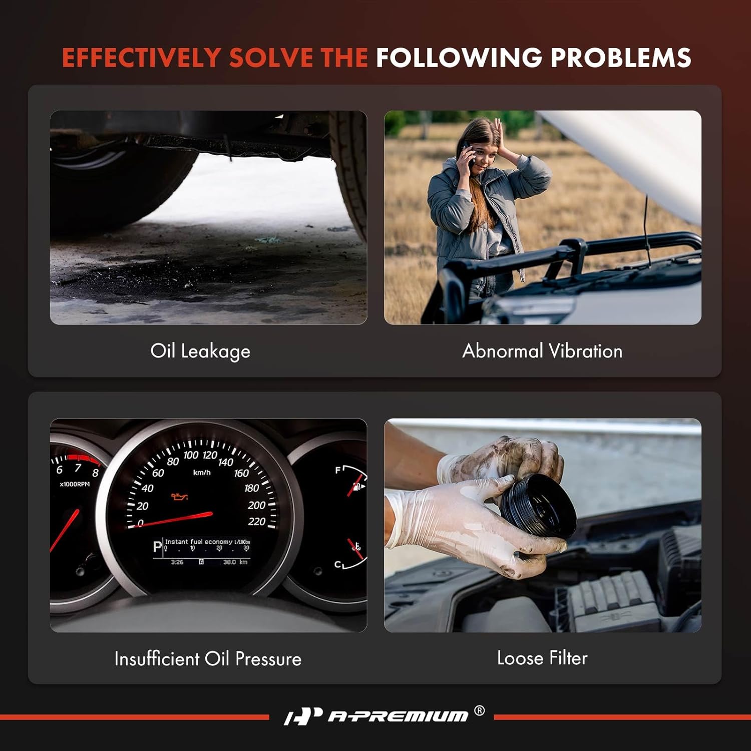 A-Premium Engine Oil Filter Housing Cap Cover Compatible with Volkswagen Jetta 2005-2018, Passat 2012-2018, Golf 2010-2014, Beetle 2006-2010 2012-2019, Rabbit 2006-2009 & Audi RS3, TT RS Quattro, 2.5L