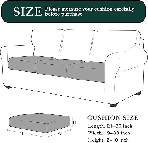 Miniatura 7 de StangH Fundas de cojín elásticas para sofá fundas de cojín de terciopelo de lujo suave y flexible fundas de asiento de sofá de repuesto con parte