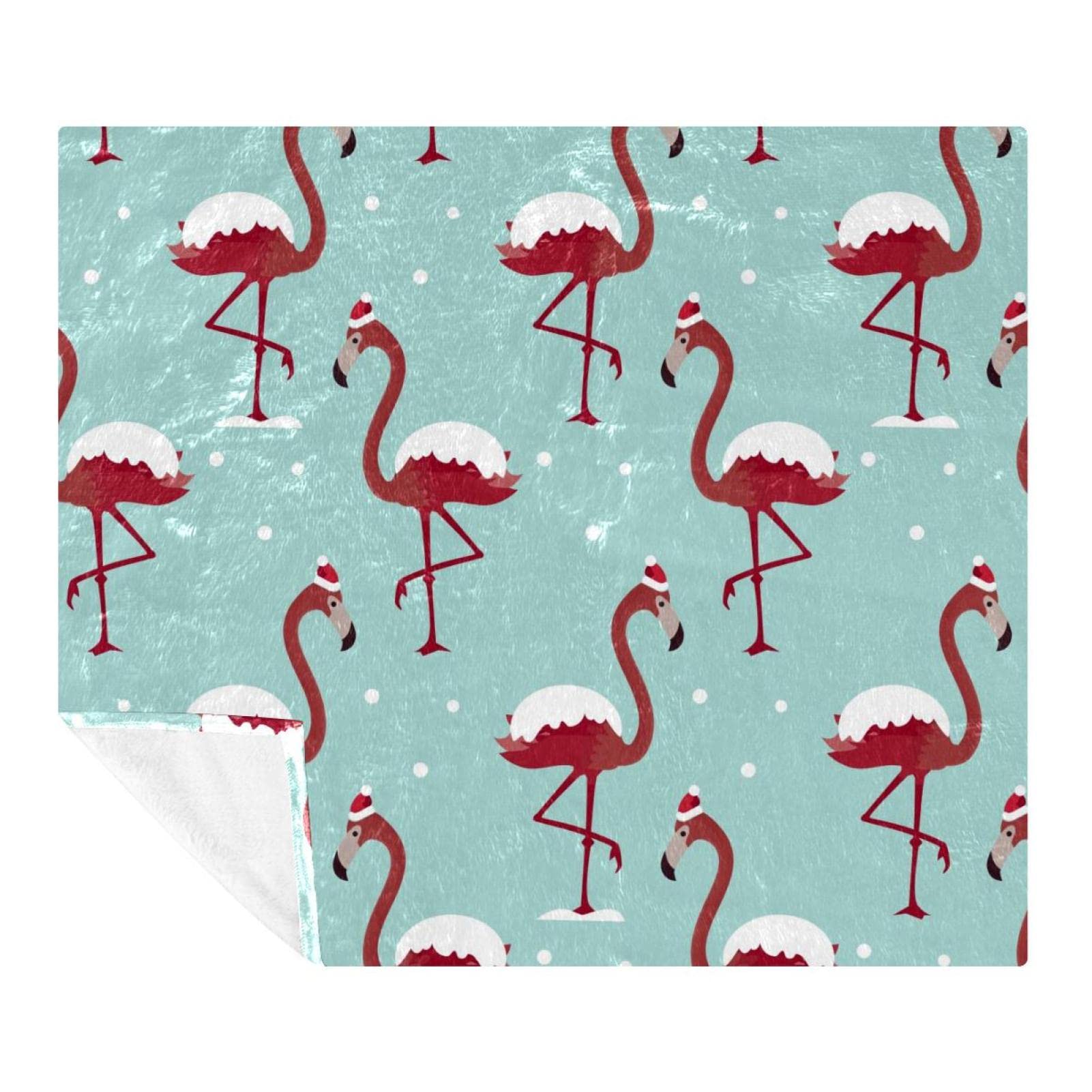 Couverture flamants roses 150x200 cm douce pour lit et canapé