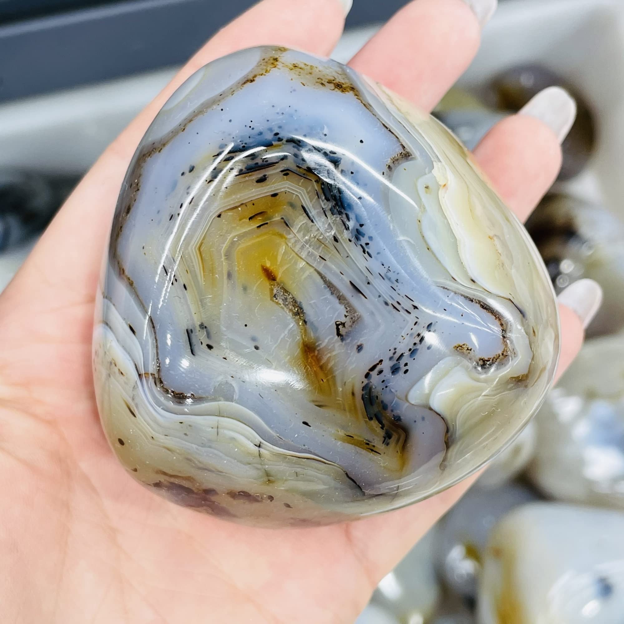 JITEM Natural Black Agate Bulk Irregular Ore Specimen Decorations Fengshui Collection Can be Used for (Size : 1 Piece) zhenghong