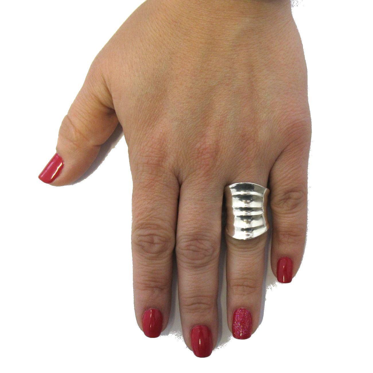 Élégant longue bague en argent massif 925 R000571 Empress
