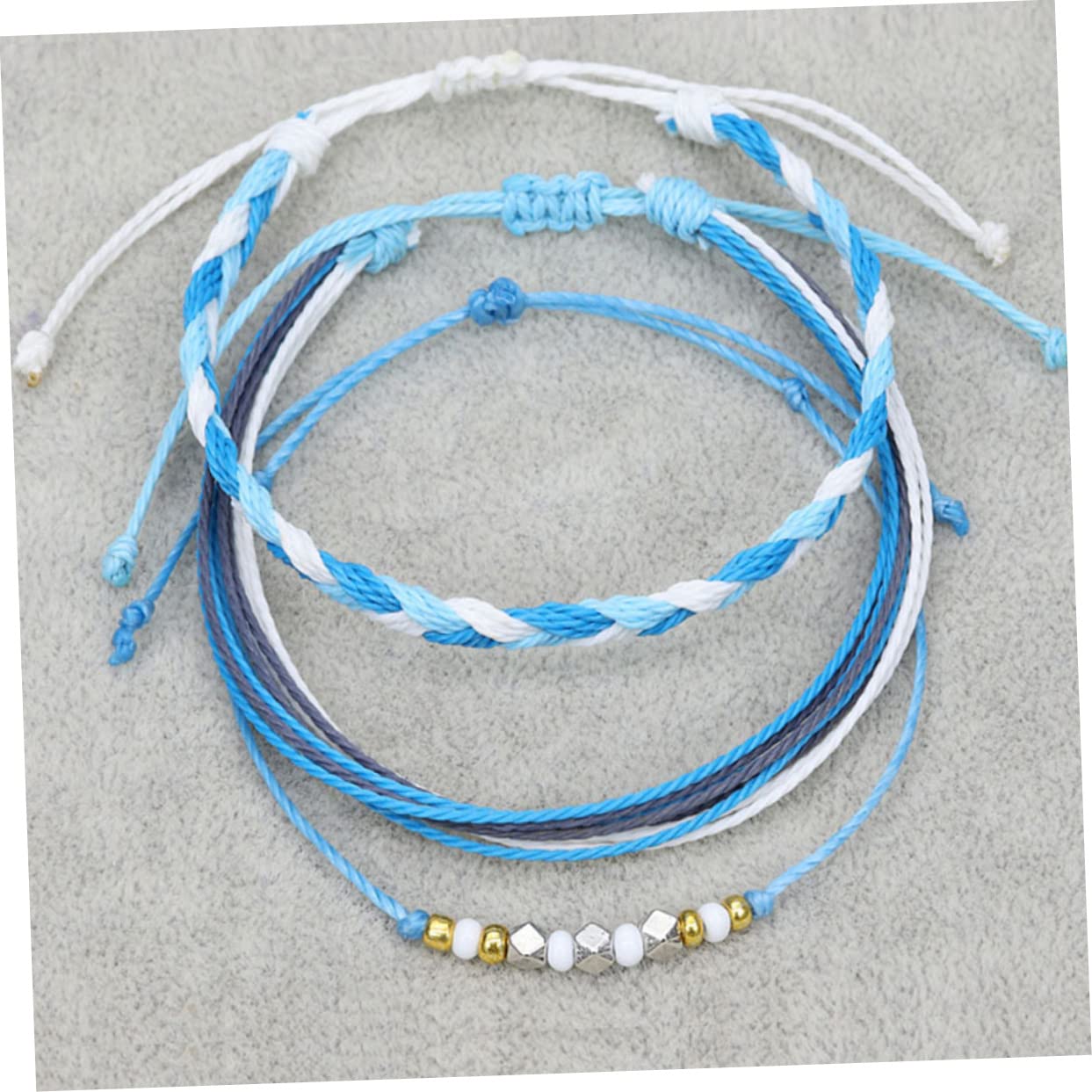 SHERCHPRY 9 Piezas cadena de muñeca pulsera tejida a mano pulsera azul de la amistad joyas pulseira mulher accesorios fiesta s de amistad de conchas cuerda de mano