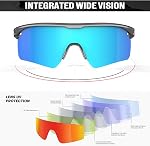 KALIYADI Lunettes de soleil polarisés pour le sport Hommes Cycling-Sunlass: Lunettes de Soleil de course légères UV400 Protection Golf Pêche