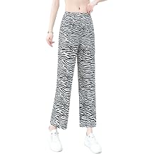 Womens Fashion Lightweight high Waist Elastic Waist Straight Leg Pants